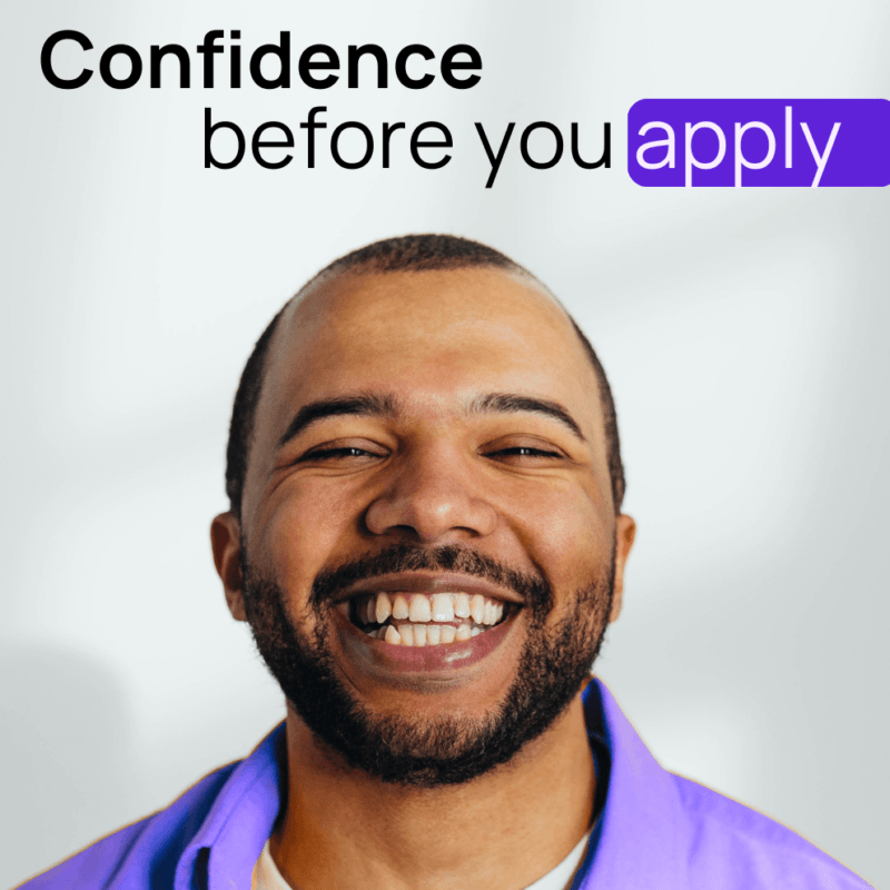 Curriculo confidence score showing resume strength before applying